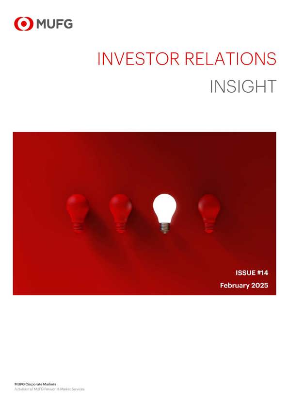 Ir Insight MPMS MUFG | IR Insight Issue 14: Evolving Investor Relations: Lessons ...
