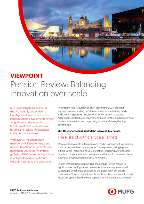 Pension Review Balancing Innovation Over Scale Cover